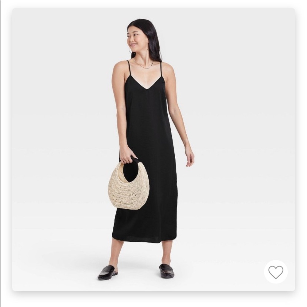 Brand new black and coral slip dresses with adjustable straps NWT